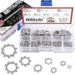 Hilitchi 300-Pcs [8-Size] 304 Stainless Steel External Tooth Star Lock Washers Assortment Set - Size Included: M2 M3 M4 M5 M6 M8 M10 M12