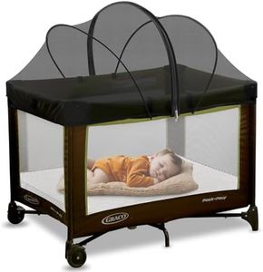 Pack and Play Cover - Mosquito Net Cover for Pack n Play/Travel Crib/Mini Crib/Playpen to Keep Cats Out - Breathable Baby Mosquito Net with 2-Way Zipper (Black-Large)