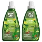 PureCult Liquid Laundry Detergent 500ml(Pack of 2) | Non-toxic | Geranium and Lavender Essential Oils | removes Stains, Yellowness|Top Load, Front Load Washing Machine | Hand Wash Friendly