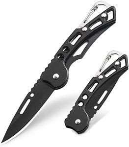 EDC Pocket Knife for Men, 2.44in Sharp Blade with Stainless Steel Handle, Ultralight 51g Small Folding Keychain Knife with Belt Clip for Outdoor Camping Survival Military Tactical Knife