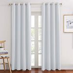 NICETOWN Sliding Door Curtain Vertical Blinds - Drapes for Living Room White Curtains 80 Inches Long Privacy Assured (W55 x L80 Inches, 2 PCs, Greyish White)