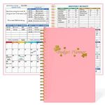 Budget Planner - Monthly Finance Organizer with Expense Tracker Notebook to Manage Your Money Effectively, Undated Finance Planner/Account Book, Start Anytime,A5(8.6x5.9 inchs),100gsm Paper (Pink)