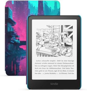 Amazon Kindle Paperwhite Kids (neueste Generation) – Größeres, blendfreies 7-Zoll-Display – Mit Kindle lesen Kinder durchschnittlich mehr als mehr als 45 Minuten – 16 GB – Cyber-Skyline-Design