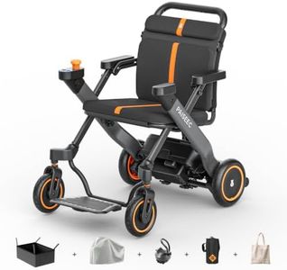 Foldable Electric Wheelchair for Adults & Seniors, Motorized Wheelchair & Rollator Walker Combo with Height-Adjustable Handles, Airline Approved, Travel Size, 18 Miles Range, Power Wheelchair, Grey