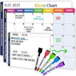 QUOKKA Magnetic Chore Chart for Adults and Multiple Kids - Routine Chart Board for Family Calendar | Weekly Tasks | Montly Planner | Daily Notes | - Behavior Reward Dry Erase Schedule