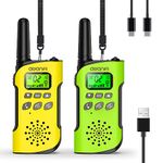 AWANFI Walkie Talkie Kids Rechargeable 2 Pack, 8 Channel Long Range Kids Walkie Talkie with Flashlight, USB C Walkie Talkie for Camping, Cycling, Hiking, Walkie Talkies for Girls and Boys