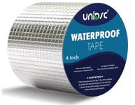 UNIDSC Super Strong Adhesive Waterproof tape Permanent Repair Roof Water Leakage Solution Rubber Foil Suitable for Roof Leak, surface Crack, Window Sill Gap, Boat Sealing, Tank Leak (4 Inch (10CM*5M))