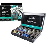 Mont Marte Calligraphy Set 33 Piece. Includes Calligraphy Pens, Calligraphy Nibs, Ink Cartridges, Introduction Booklet and Exercise Booklet.