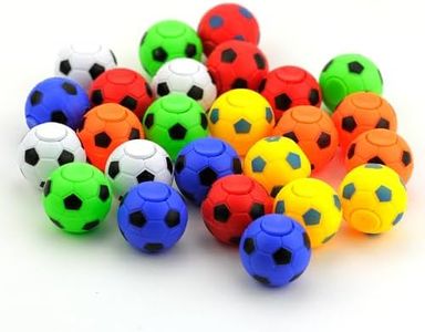 Spinner Balls 1.4''- Mini Fidget Spinner Soccer Balls - Soccer Party Favors Classroom Prizes - Sensory Toys for Kids 4-12 - Fidget Toy Gifts for Kids - Spinner Balls Bulk - 50pcs