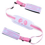 UrbanMover Ski Strap for Carrying Adjustable Shoulder Sling with Cushioned Holder Protects from Scratches Easy Transport Ski Pole Carrier with Panda Pattern Great for Families(Pink Panda)