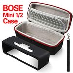 Carry Case for Bose Soundlink Mini 1/2 Bluetooth Speaker Travel Hard Carrying Shockproof Case with Wrist Strap Black and Soft Protective Cover