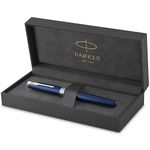 PARKER Sonnet Rollerball Pen, Blue Lacquer with Palladium Trim, Fine Point Black Ink (1931535)