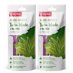Sirona Razor for Women, Hair Remover for Women, Body Razor for Women, Women Razor, with Aloe Boost for Arms, Legs, Bikini Razor for Women, 2-Blade Shaving Razor Women, Disposable - 5 Razor (Pack of 2)