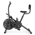 Smile Fitness SF02M Indoor Air Bike Exercise Cycle with Dual Moving Arms for Home Gym Cardio Full Body Weight Loss Workout with Back Support - Free Installation Support Via Installation Video & Call