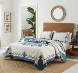 Tommy Bahama - King Quilt, Soft Cotton Bedding, Coastal Home Decor, Oeko-Tex Certified (Aloha Pineapple Blue, King)