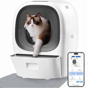 Automatic Self Cleaning Litter Box for Multiple Cats, Auto Litter Refill-Robot Cat Litter Scooping, Odor Control, Large 80L, 6x Anti-Pinch Safe Sensor, App Monitor 5G Wifi, Easy Clean Kitty Litter Box