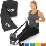 Vive Resistance Band Rolls (75 Feet) - Non-Latex Professional Box for Physical Therapy, Lower, Upper Body Exercise Workout - 25 Yard Straight Elastic for Strength Training, Rehabilitation, Women