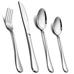 Cutlery Set, Onader Stainless Steel 24 Piece Cutlery Set for 6 People, Flatware Silverware Set with Knife Fork Spoon, Elegant Tableware for Daily Use/Christmas, Mirror Finished. Dishwasher Safe