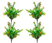 Dekorly Artificial Plants, Plastic Shrubs Faux Flowers Fake Grass Leaves Simulation Greenery Bushes Indoor Outdoor Home Garden Office Yard Verandah Wedding Decoration Planter Filler (Set of 4F)