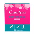 Carefree Panty Liners Cotton Fresh Fragrance, Breathable Panty Liner with Cotton Extract (1 x 56 Pads)