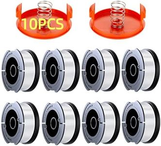 Eventronic 10 Pack String Trimmer Replacement Spool Compatible with Black+Decker Weed Eater, 240ft 0.065" AF-100 Autofeed Line for Black+Decker String Trimmers(8 Spools + 2 Caps+2 Springs)
