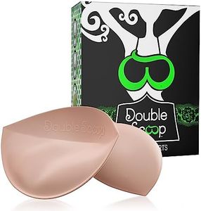 Double Scoop® Bra Inserts with Bonus Pack of Double-Sided Tape, Push Up Bra Pads Inserts, Add a Cup Breast Pads A/B, C, D