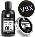 Virginia Boys Kitchens Butcher - Block Oil - no Mineral Oil - Food Grade Conditioner and Oil - Use for Wooden Cutting Boards - Full Size Wax and Oil and Wax Applicator