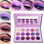 Purple Eyeshadow Palette Makeup Matte Glitter, Afflano Highly Pigmented Pink Purple Eye Makeup Palette, Dream Purple Pink Dark Red Violet Silver Cute Shimmer Wedding Eyeshadow Pallet for Girl Women