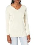 Amazon Essentials Women's Lightweight Long-Sleeved V-Neck Tunic Sweater (Available in Plus Size), Oatmeal Heather, L