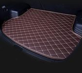 Coazo Boot Mat for Hyundai Kona Electric || Luxury Leatherite Double Layer Mat || Custome fit Complete Set (Coffee with Beige Thread)