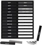 Dlicoda 24 Pcs Compressed Charcoal Sticks with Soft, Medium, Hard and White Charcoal, Square Charcoal Stick Kit for Drawing, Sketching and Shading (12 Black + 4 Gray + 8 White)