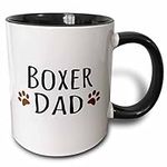 3dRose Boxer Dog Dad Mug, 11 oz, Bl