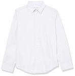 Calvin Klein Boys' Big Slim Fit Button Down Dress Shirt, White, 10