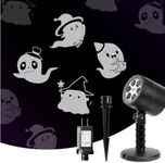 LightsUp Halloween Projection Lights Outdoor, Rotating Ghost Projector Lights with Timer Function, Halloween LED Projector Waterproof for Outside House Yard Garage Front Door Decor