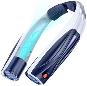Portable Neck Fan with 6 Powerful Speeds, 6000mAh Rechargeable 20Hrs Battery Life Wearable Hands-Free Hair-Friendly Cooling, Patented Vertical Airflow Personal Fans for Women Men Office Travel - Blue