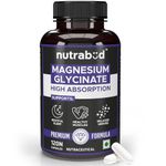 Nutrabud Magnesium Glycinate Supplement - 120 Vegetable Capsules - 550mg for Men, Women | High Absorption Chelated Form for Healthy Muscles, Nerves & Better Sleep (120 Count (Pack of 1))