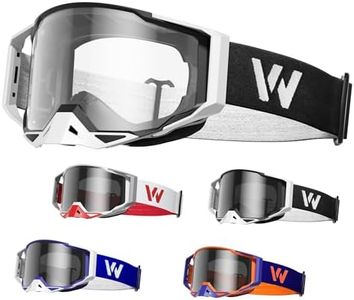 WildHeir Dirt Bike Goggles Motocross Motorcycle Glasses - ATV Riding Dirtbike 4-Wheeler MX DH Accessories Windproof for Men Women Youth UV400 Protection Dust-proof Anti-Slip Strap Eyewear