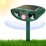 Ultrasonic Cat Repellent, Solar Waterproof Ultrasonic Animal Repellent, Outdoor Pet Repellent and Animal Control with Motion Sensor for Farm Garden Yard Dogs Cats Birds Squirrels Deterrent