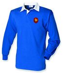 Super Lemon France Rugby Top – Classic French Rugby Shirt for Men and Women, Unisex Long Sleeve Design, Comfortable and Durable, Perfect for 6 Nations, World Cup Fans, or Casual Wear (XL) Blue