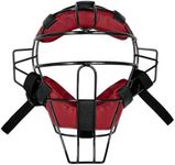 HolyElks Baseball Catchers Mask, Umpire Mask, Traditional & Lightweight, Protect Ears & Throat, Full-Face Protection with Wide Field Vision, Baseball & Softball, Maximum Protection (Black+Red)