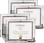 Schliersee 8.5x11 Certificate Frames Set of 4, 8.5 x 11 Glass Picture Frame for Document, Degree, Diploma, Desk Tabletop Decor
