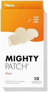 Mighty Patches for nose pores from Hero Cosmetics - XL Hydrocolloid Pimples, Zits and Oil - Dermatologist-Approved Overnight pore Strips to Absorb Acne nose Gunk (10 Count)