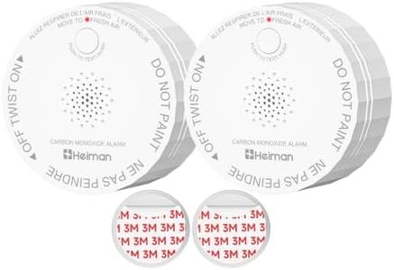 Heiman Carbon Monoxide Detectors, Mini Portable CO Detector 10 Year Battery Operated, UL 2034 5th Certified, 10 Year Figaro Sensor/85 dB/Test Silence Button, Small CO Alarm for Home Travel RV, 2 Pack