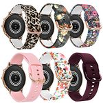 ViCRiOR Bands Compatible with 22mm Wide Fossil Gen 5 Julianna 2019 Release Women's Smart Watch, Soft Silicone Fadeless Pattern Printed Floral Replacement Band for Fossil Gen 5 Carlyle ( Not for Gen 5E)