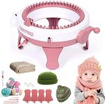 White Tiger Knit Plastic Sentro Knitting Machine, 48 Needles Knitting Loom Machine With Row Counter, Smart Weaving Loom Knitting Round Loom, Knitting Board Rotating Double Knit Loom For Home, Pink