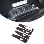 For Tacoma 2015 2016 2017 2018 2019 2020 2021 2022 2023 Soft Carbon Fiber Car Interior Accessory,Front Rear Doors 4pcs Look Interior Door armrest Window Switch Panel Cover Trim (Black Carbon Fiber)