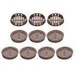 sourcing map 10Pcs 50mm/2in Air Vents Circular Soffit Vents, Drak Brown Plastic Soffit Vent Cover for Bathroom Home, Office, Kitchen, Cabinet, Wardrobe