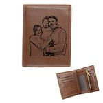 Personalised Photo Wallets Custom Engraved Leather Wallet for Men Dad Husband Fathers Day