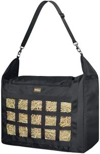 MIYABALA Hay Bag for Horses,Slow Feeder for Horse/Donkey/Goat, Premium 1680D Oxford Cloth,Easy to Fill and Hang with Extra Large Opening（Black）