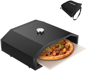 CAMPLUX 17 Inches Pizza Oven for Grill with Storage Bag and 14.8"×13" Cordierite Stone, Grill Top Pizza Oven Built-in Thermometer, Compatible with Propane & Charcoal Grill for Crispy Homemade Pizza